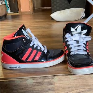 Adidas pink and black shoes